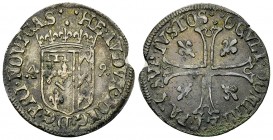 Neuenburg, AR 1/2 Batzen 1649 

Schweiz, Neuenburg/Neuchâtel. AR 1/2 Batzen 1649 (23 mm, 1.92 g). HMZ 2-687f. 

Schrötlingsfehler, sonst sehr schö...