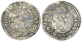 Solothurn, AR Dicken o.J. 

Schweiz, Solothurn. AR Dicken o.J. (30 mm, 8.45 g), 16. Jhd.
 HMZ 2-823d. 

Fast sehr schön.