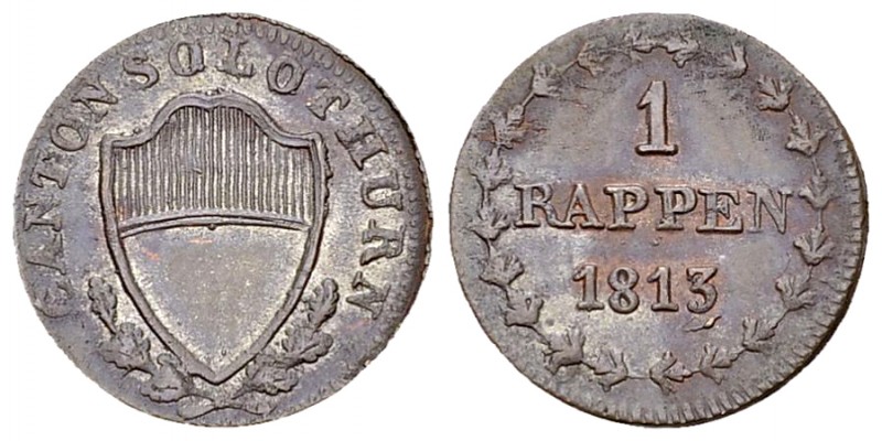 Solothurn, BI 1 Rappen 1813 

Schweiz, Solothurn. BI 1 Rappen 1813 (0.65 g).
...