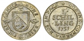 Zürich, BI Schilling 1751 

Schweiz, Zürich. BI Schilling 1751 (20 mm, 1.14 g). 
HMZ 2-1169n. 

Vorzüglich bis unzirkuliert.
