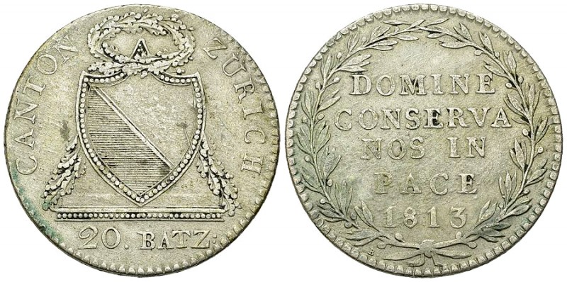 Zürich, AR 20 Batzen 1813 

Schweiz, Zürich. AR 20 Batzen 1813 (14.55 g).
HMZ...