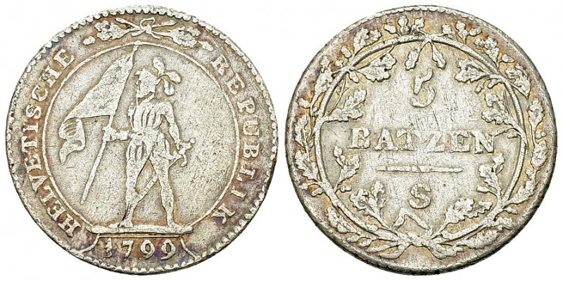 Helvetische Republik, AR 5 Batzen 1799 S 

Schweiz. Helvetische Republik. AR 5...