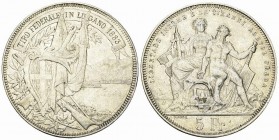 Lugano, AR 5 Franken 1883, Tiro federale 

Schweiz, Eidgenossenschaft. Lugano. AR 5 Franken 1883 (24.96 g). Tiro federale in Lugano.
 KM S16.

Gu...