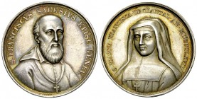 Genf/Annecy, AR Medaille 1867, Franz v. Sales/Johanna Francisca v. Chantal 

Schweiz/Frankreich. Genf/Annecy. AR Medaille 1867 (34 mm, 22.92 g), auf...