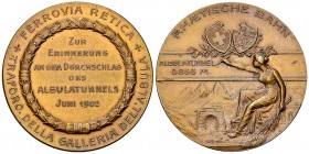 Graubünden, AE Medaille 1902, Albulatunnel 

Schweiz, Graubünden. AE Medaille 1902 (39 mm, 27.02 g), zur Erinnerung an den Durchschlag des Albulatun...
