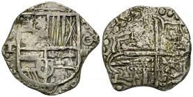 Philip III AR 4 Reales, Nuestra Señora de Atocha 

Bolivia. Philip III (1598-1621). AR Shipwreck Cob 4 Reales (27-28 mm, 12.90 g), Potosi.
 KM 9.
...