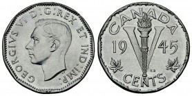 Canada 5 Cents 1945 

Canada. George VI. 5 Cents 1945 (4.39 g).
KM 40a.

FDC.