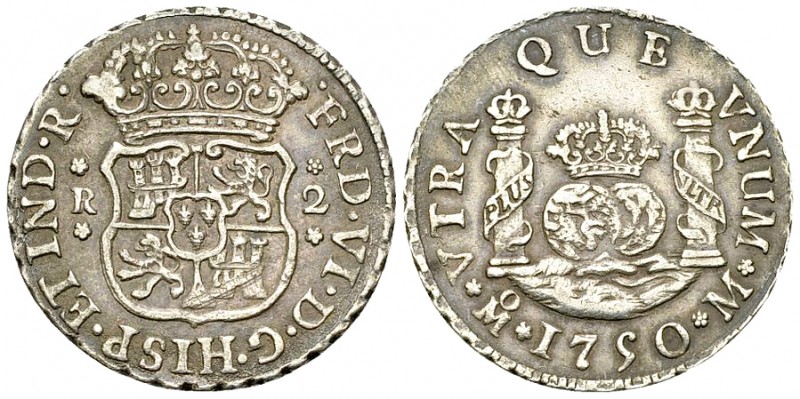 Fernando VI AR 2 Reales 1750 

Mexico. Fernando VI. AR 2 Reales 1750 (27 mm, 6...