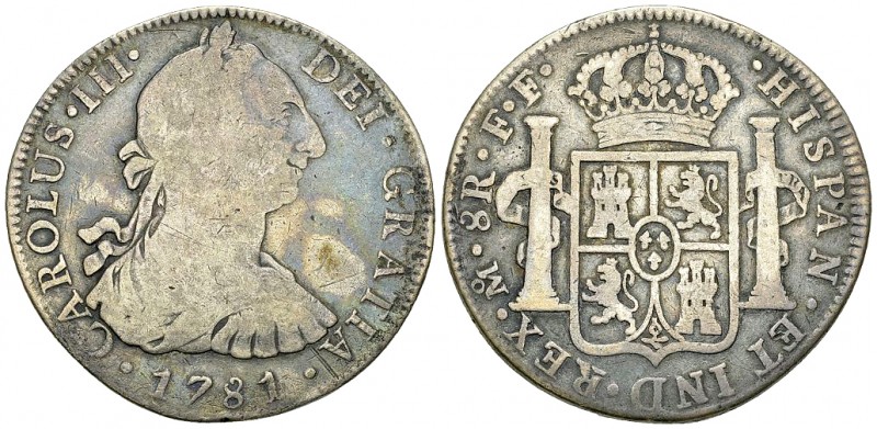 Carlos III AR 8 Reales 1781 Mo, Mexico City 

Mexico. Carlos III. AR 8 Reales ...