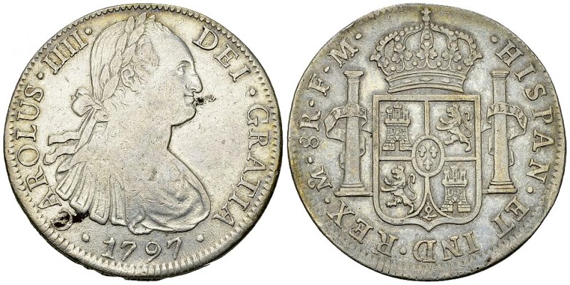 Carlos IV AR 8 Reales 1797 FM 

Mexico. Carlos IV. AR 8 Reales 1797 FM (40 mm,...