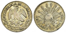 Mexico AR 1 Real 1860 Zs VL 

Mexico. AR 1 Real 1860 Zs VL (21 mm, 3.37 g), Zacatecas.
KM 372.10.

Gently toned and of nice quality. Extremely fi...