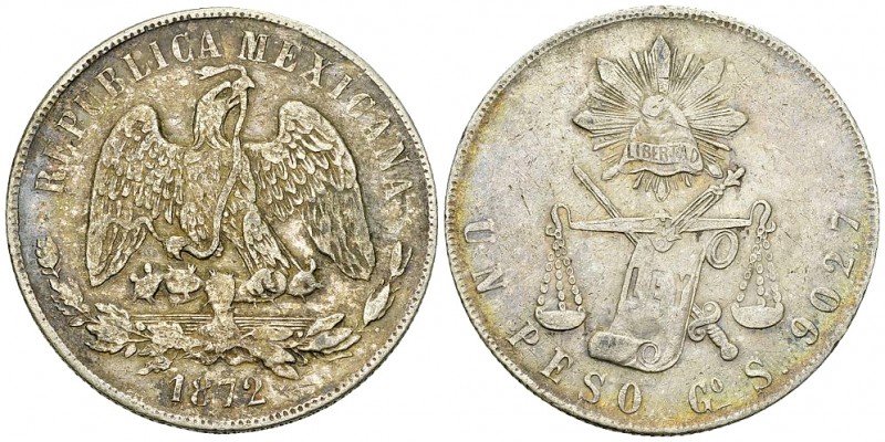 Mexico AR Peso 1872 Go S 

Mexico. AR Peso 1872 Go S (37 mm, 26.87 g), Guajuna...