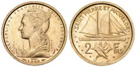 St. Pierre & Miquelon CU-NI Essai de 2 Francs 1948 

St. Pierre & Miquelon, French. Quatrième République (1947-1959). CU-NI Essai de 2 Francs 1948 (...