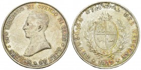Uruguay AR 50 Centesimos 1917 

Uruguay. AR 50 Centesimos 1917 (12.44 g).
KM 22.

Almost uncirulated.