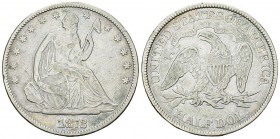 USA AR Half Dollar 1872 

USA. AR Half Dollar 1872 (12.25 g). Seated Liberty Half Dollar.
KM 99.

Almost very fine.
