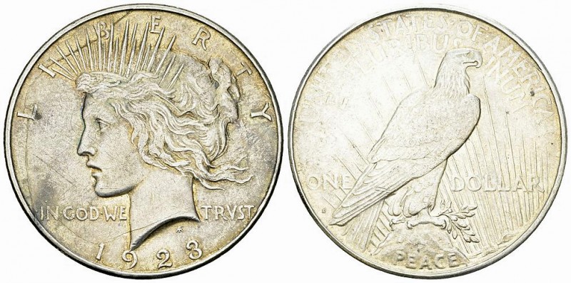 USA AR Dollar 1923 D, Multiple die-breaks 

USA. Minting errors. AR Dollar 192...