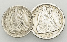 USA, Lot of 2 AR coins 

USA. Lot of two (2) AR coins:

Half Dime 1855
Dime 1857.

Almost very fine. (2)

Lot sold as is, no returns.