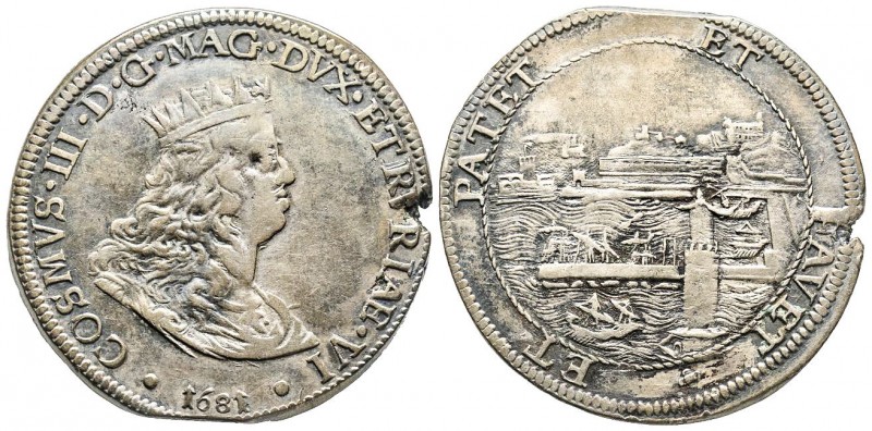 Livorno, Cosimo III de' Medici Granduca 1670-1723
Tollero, 1681, AG 26.74 g.
Ref...