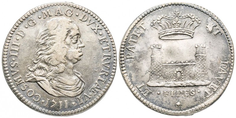 Livorno, Cosimo III de' Medici Granduca 1670-1723
Tollero, 1711, AG 26.83 g.
Ref...