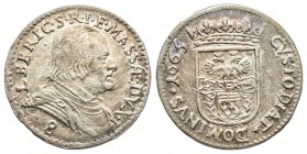 Massa di Lunigiana, Alberico II Cybo Malaspina , Principe 1° Periodo 1662-1664
Da 8 Bolognini, 1665, AG 2.13 g.
Ref : MIR 323/2, CNI 20/2
Conservat...