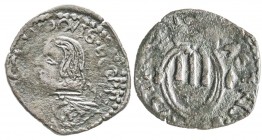Piombino, Niccolo' Ludovisi, Principe 1634-1665
Quattrino, Cu 0.79 g.
Ref : MIR 370, CNI 10
Conservation : TTB/SUP