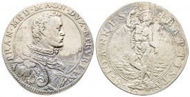 Firenze, Francesco I de' Medici 1574-1587
Piastra d'argento, 1575, AG 28.2 g.
Ref : MIR 181/2 (R2), CNI 15/21, Pucci 6/8
Conservation : TTB. Rare