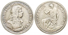 Firenze, Cosimo III de' Medici 1670-1723
Testone, I serie, 1676, AG 8.7 g. 
Ref : MIR 332/3 (R2), Pucci 20b
Conservation : TTB. Très rare