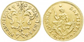 Firenze, Francesco II di Lorena 1737-1765
Ruspone, 1760, AU 10.31 g.
Ref : MIR 359/15 (R4), CNI 71, Pucci 56/7
Conservation : TTB/SUP. Rarissime