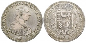 Firenze, Pietro Leopoldo di Lorena 1779-1789
Scudo da 10 Paoli o Francescone, 1790, AG 27.06 g.
Ref : MIR 385/6 (R), CNI 182/4
Conservation : presque ...