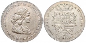 Firenze, Carlo Lodovico di Borbone re d'Etruria e Maria Luigia Reggente 1803-1807
Scudo da 10 Lire Fiorentine detto Dena II serie, 1807, AG 39.33 g.
R...