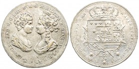 Firenze, Carlo Lodovico di Borbone re d'Etruria e Maria Luigia Reggente 1803-1807
Francescone, 1807, AG 27.27 g.
Ref : MIR 425/2, CNI 29, Pucci 21/6
C...