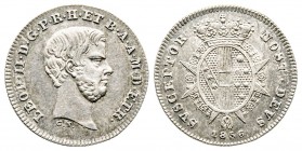 Firenze, Leopoldo II di Lorena 1824-1859
Mezzo Paolo, II serie, 1856, AG 1.36 g.
Ref : MIR 459/2 (R), CNI 110, Pucci 33
Conservation : Superbe/FDC