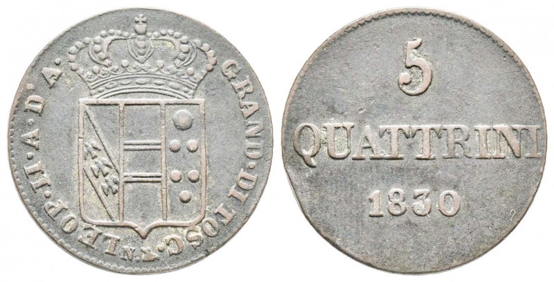 Firenze, Leopoldo II di Lorena 1824-1859
Da 5 quattrini, 1830, Mi 3.65 g.
Ref : ...