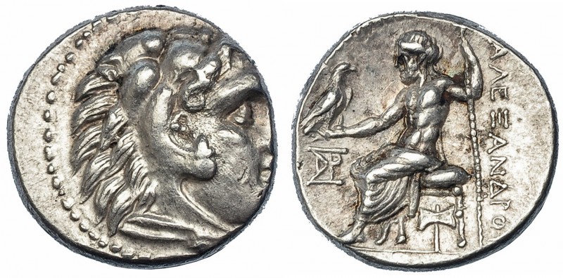 MACEDONIA. Mileto. Alejandro III. Dracma (300-295 a. C.). PRC-2144. Anv. algo de...