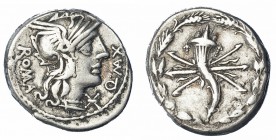 FABIA. Denario. Roma (127 a.C.). FFC-693. SB-5. MBC-/MBC.