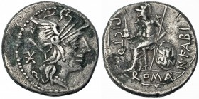 FABIA. Denario. Roma (126 a.C.). FFC-696. SB-11. Oxidaciones. MBC.