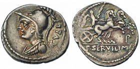 SERVILIA. Denario. Norte de Italia (100 a.C.). FFC-1118. SB-14. MBC.