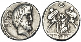 TITURIA. Denario. Roma (89 a.C.). FFC-1156. SB-4. MBC.