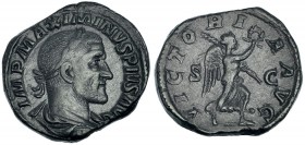 MAXIMINO I. Sestercio. Roma (235-236). A/ Ley. con IMP. R/ Victoria avanzando a der. con palma y corona. Ley: VICTORIA AVG. S-C en el campo. RIC-67. C...