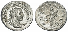 FILIPO I. Antoniniano. Roma (246). A/ Busto radiado a der. R/ La Equidad con balanza y cornucopia. RIC-27b. CH-9. EBC-/MBC+.
