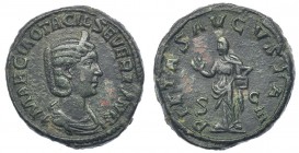 OTACILIA SEVERA, esposa de Filipo I. Sestercio. Roma (244-249). A/ Busto drapeado a der. R/ La Piedad de pie a izq.; PIETAS AVGVSTAE. RIC-208A. CH-46....