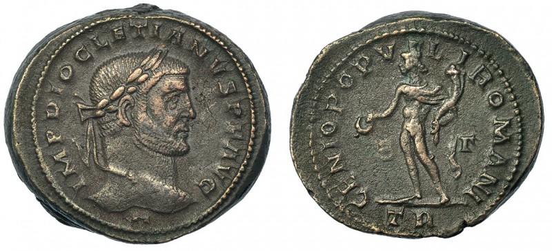 DIOCLECIANO. Doble Follis. Treveri (296-297). Marcas: B-Γ en el campo; TR en el ...