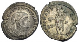 CONSTANCIO I. Follis. Alejandría (300). Marcas: XXI-Γ en el campo; ALE en el exergo. R/ GENIO POPVLI ROMANI. RIC-31a. Ex C. Dattari. Pequeña grieta. R...