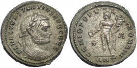 CONSTANCIO I. Follis. Antioquía (294-295). Marcas: * - A en el campo; ANT en el exergo. R/ GENIO POPVLI ROMANI. RIC-45a. Ex C. Dattari. Porosidades. M...