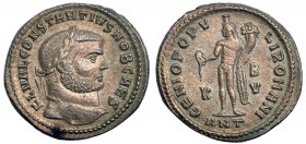 CONSTANCIO I. Follis. Antioquía (300-301). Marcas: K-BV en el campo; ANT en el exergo. R/ GENIO POPVLI ROMANI. RIC-55a. Ex C. Dattari. EBC-/MBC.