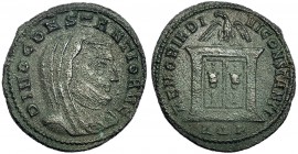 CONSTANCIO I. Follis. Aquileia (307-309). Acuñada por Majencio. ΔQP en el exergo. A/ DIVO CONSTANTIO AVG. R/ MEMORIA DIVI CONSTANTI. RIC-127. Ex C. Da...