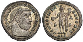 GALERIO MAXIMIANO. Follis. Alejandría (308-310). Marcas: K-ΔΡ en el campo; ALE en el exergo. R/ GENIO IMPERATORIS. RIC-107a. Ex C. Dattari. Metal mal ...