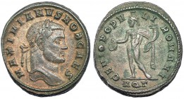 GALERIO MAXIMIANO. Follis. Aquileia (296). AQΓ en el exergo. R/ GENIO POPVLI ROMANI. RIC-24b. Ex C. Dattari. MBC.