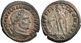 GALERIO MAXIMIANO. Follis. Cyzicus (305-306). Marcas: KΔ en el campo. R/ GENIO POPVLI ROMANI. RIC-21b. Ex C. Dattari. Cospel abierto. MBC+.