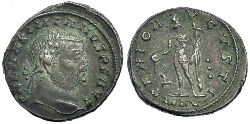 GALERIO MAXIMIANO. Follis. Cyzicus (311). Marcas: Δ-••• en el campo; MKV en el e...